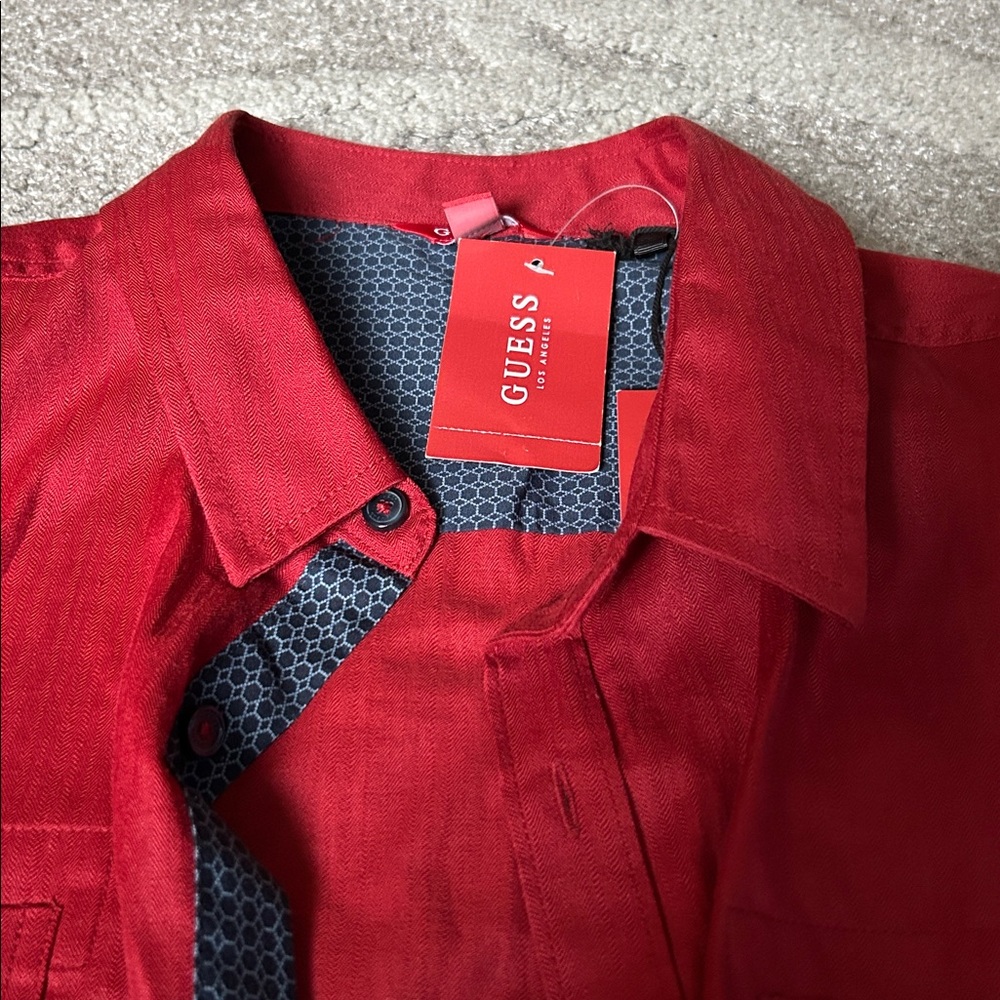 Guess Red Button-Up Shirt - Picture 2 of 3